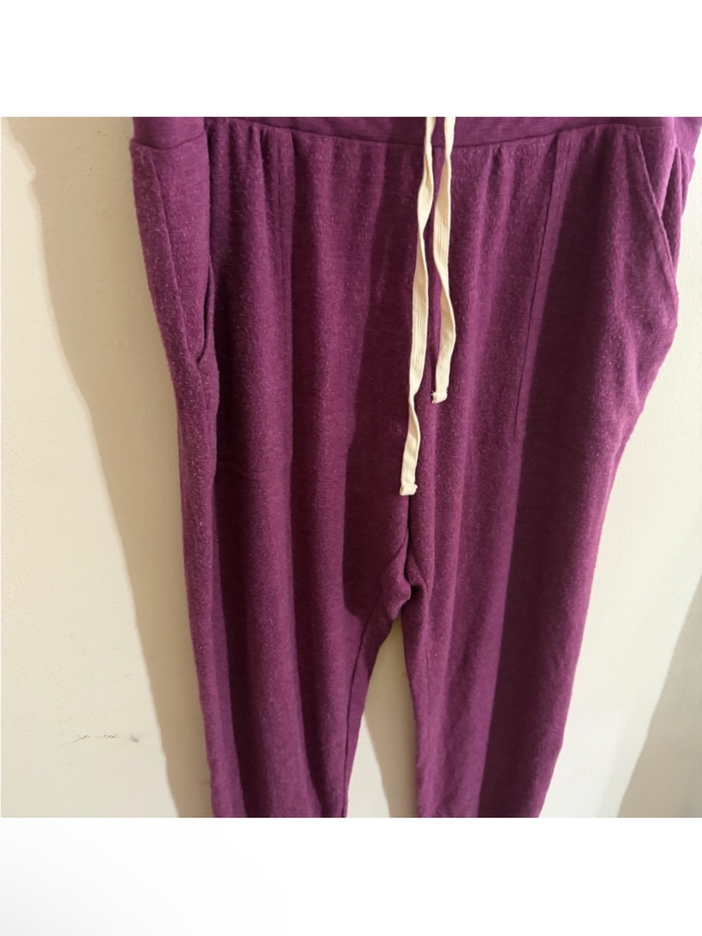 Wildfox Size XXL Joggers - Plum with Cream Drawstring
